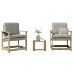 Salon de jardin 3 pcs bois de pin imprégné