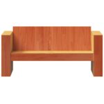 Canapé de jardin 2 places cire marron bois pin massif – Image 2