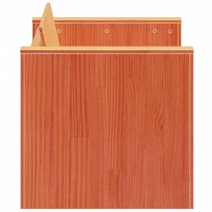 Canapé de jardin 2 places cire marron bois pin massif – Image 3