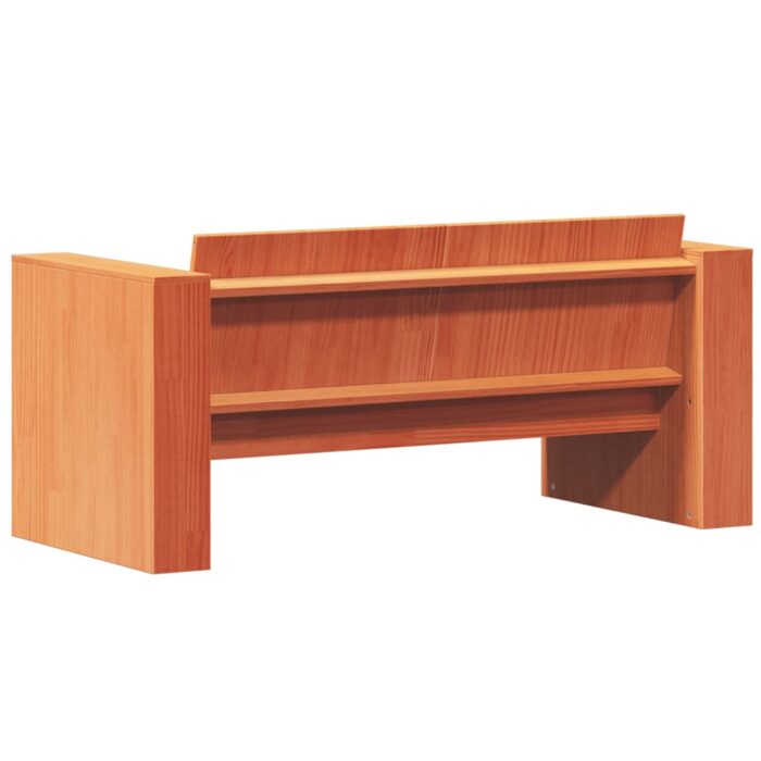 Canapé de jardin 2 places cire marron bois pin massif – Image 4