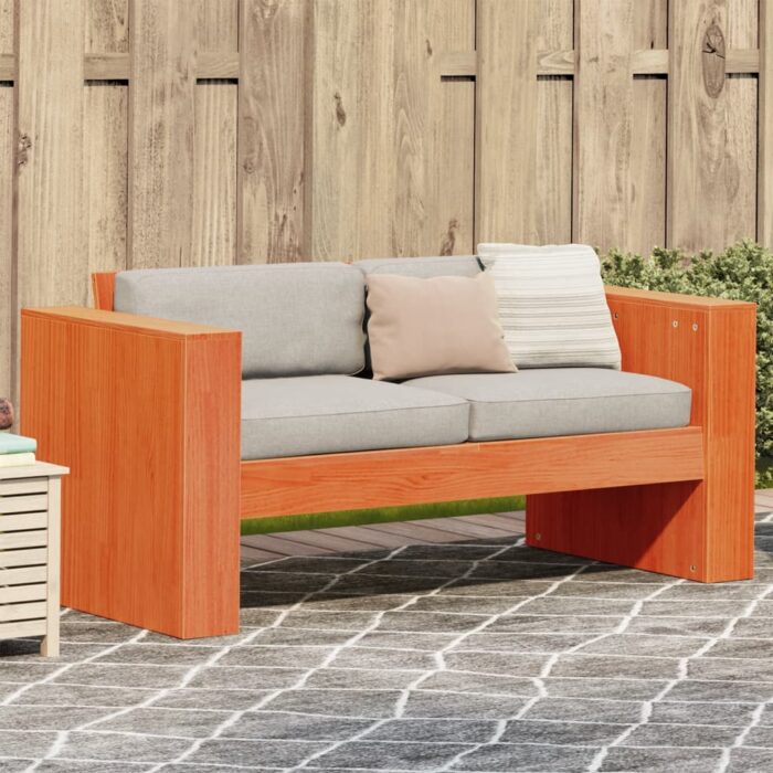 VXL8721012457539_m_en_hd_1.jpg Canapé de jardin 2 places cire marron bois pin massif – Image 1