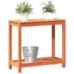 Table de rempotage avec étagère cire marron bois massif de pin – Image 2