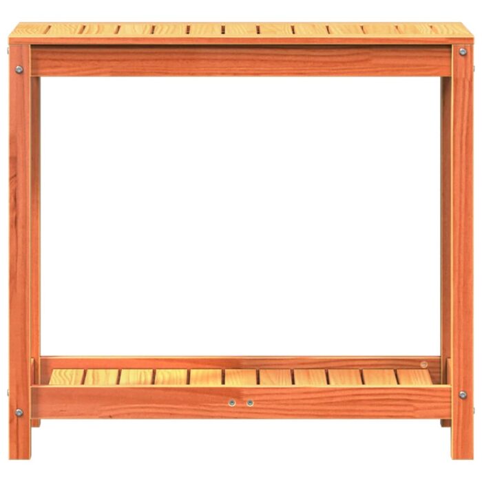 Table de rempotage avec étagère cire marron bois massif de pin – Image 3