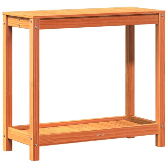 Table de rempotage avec étagère cire marron bois massif de pin – Image 5