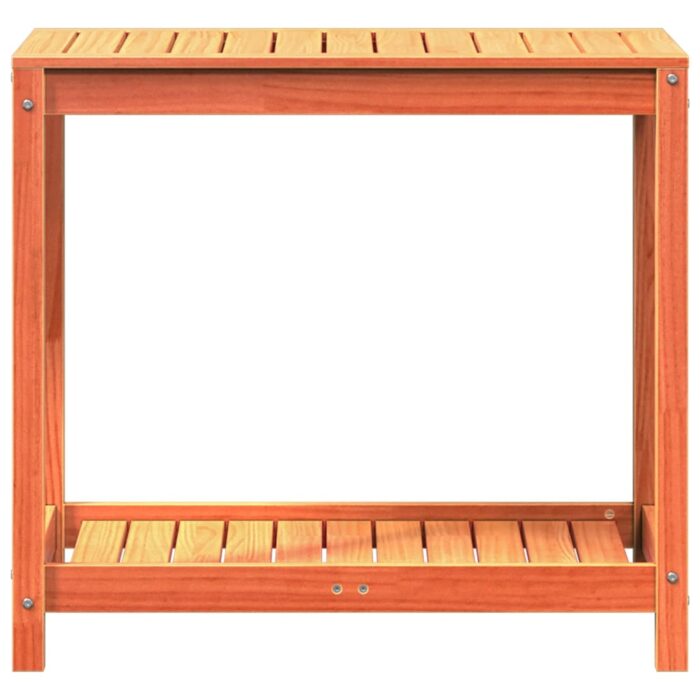 Table de rempotage avec étagère cire marron bois massif de pin – Image 3