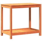 Table de rempotage avec étagère cire marron bois massif de pin – Image 5