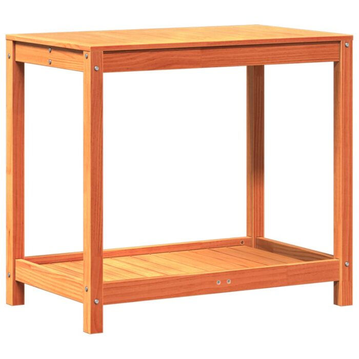 Table de rempotage avec étagère cire marron bois massif de pin – Image 5