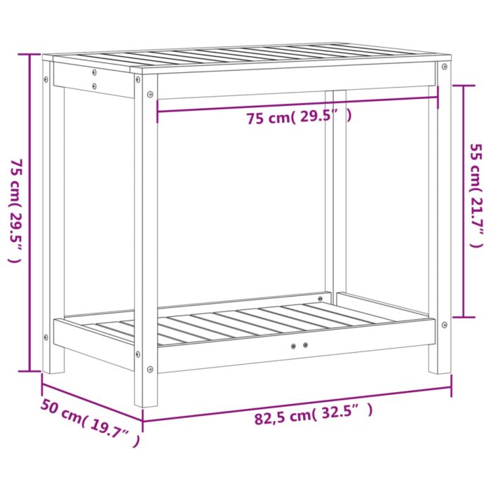 Table de rempotage avec étagère cire marron bois massif de pin – Image 8