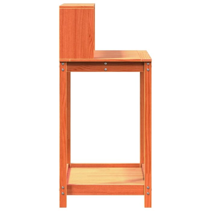 Table de rempotage avec étagères marron bois massif de pin – Image 4