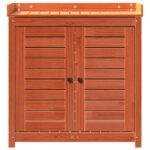 Table de rempotage avec étagères marron bois massif de pin – Image 3