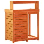 Table de rempotage avec étagères marron bois massif de pin – Image 5