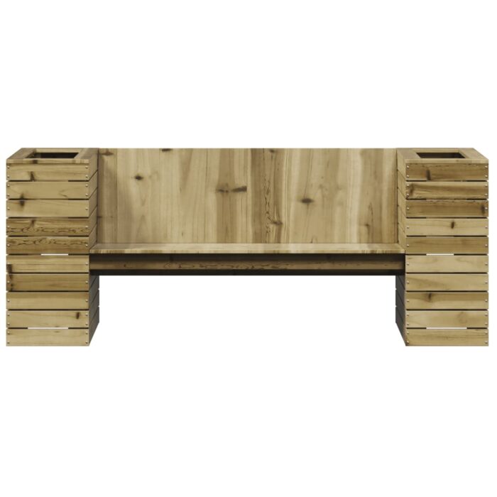Banc avec jardinières 167,5x60x65 cm bois de pin imprégné – Image 3