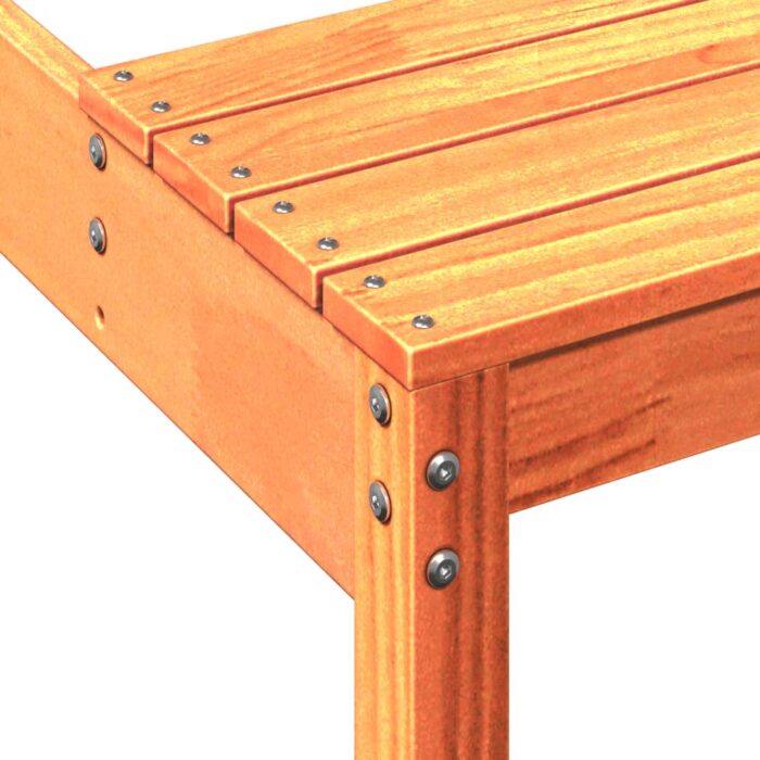 Table de pique-nique cire marron 110x134x75 cm bois massif pin – Image 5