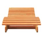 Chaises longues lot de 2 cire marron bois massif de pin – Image 3
