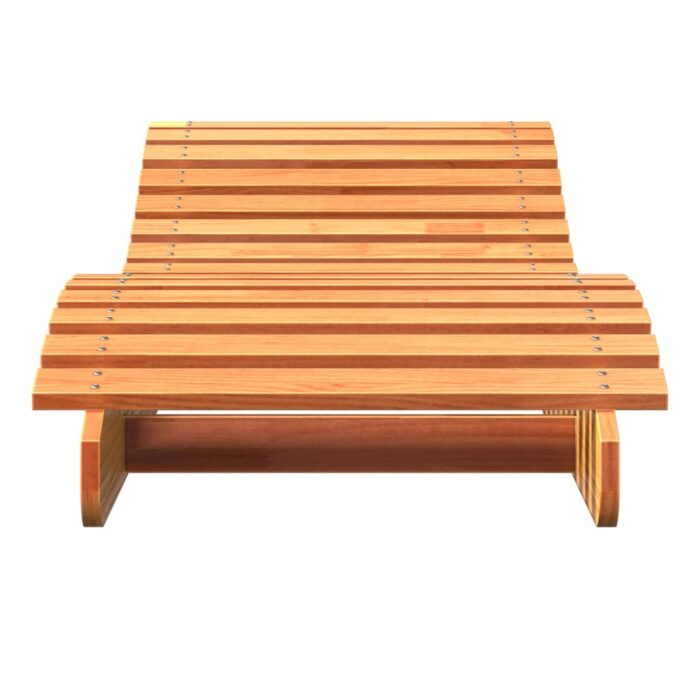 Chaises longues lot de 2 cire marron bois massif de pin – Image 3
