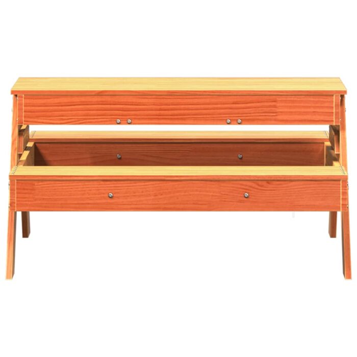 Table de pique-nique avec bac à sable pour enfants marron cire – Image 3