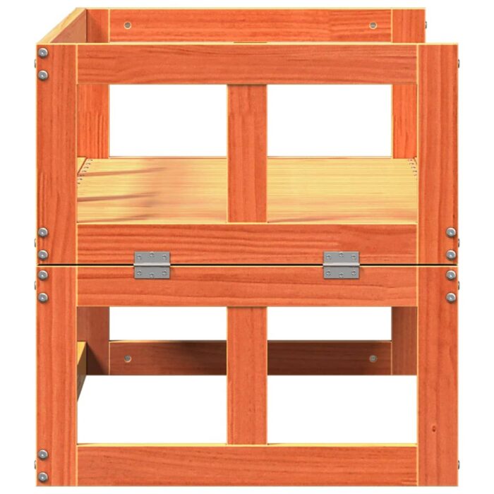 Canapé de jardin extensible cire marron bois massif de pin – Image 4