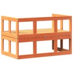 Canapé de jardin extensible cire marron bois massif de pin – Image 5