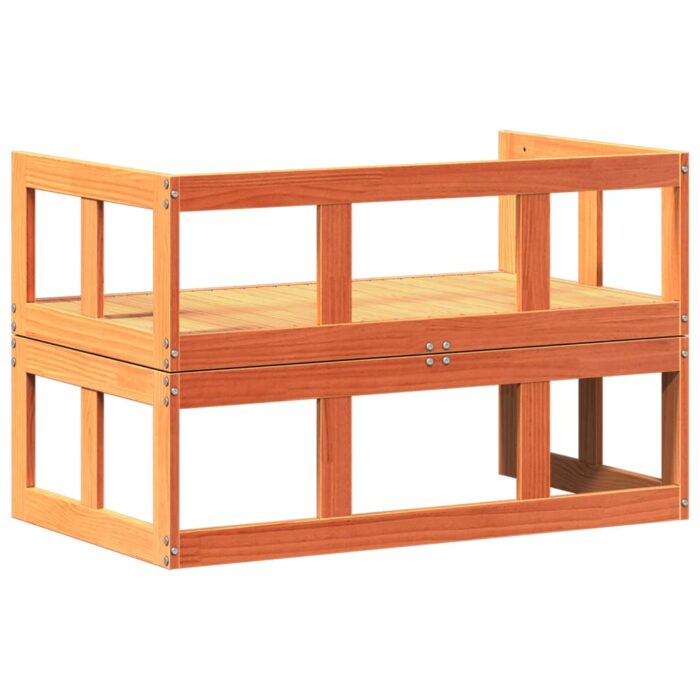 Canapé de jardin extensible cire marron bois massif de pin – Image 5