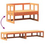 Canapé de jardin extensible cire marron bois massif de pin – Image 6