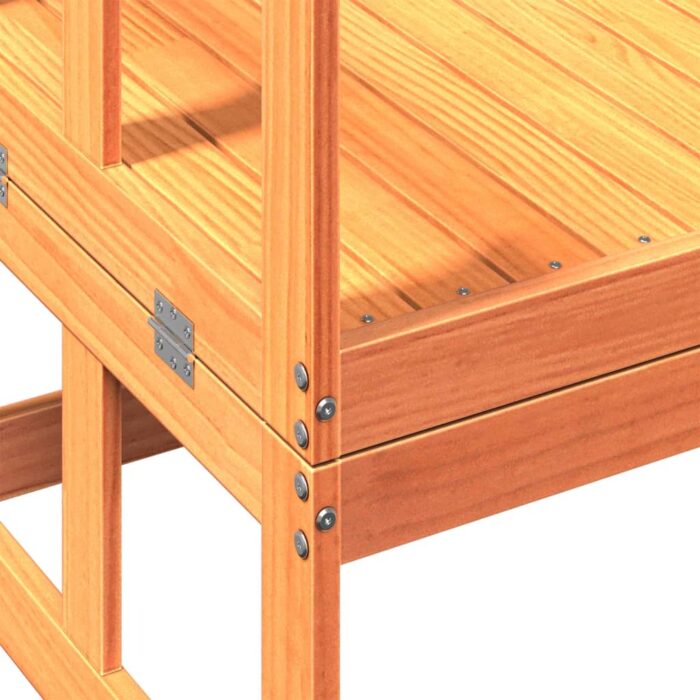 Canapé de jardin extensible cire marron bois massif de pin – Image 7