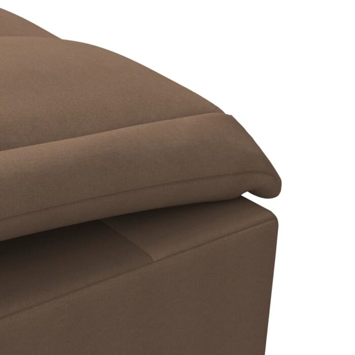 Chaise longue de massage avec traversin marron tissu – Image 6
