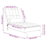 Chaise longue de massage avec traversin marron tissu – Image 8