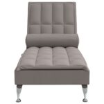 Chaise longue de massage avec traversin taupe tissu – Image 2