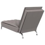 Chaise longue de massage avec traversin taupe tissu – Image 4