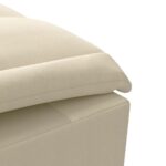 Chaise longue de massage avec traversin crème tissu – Image 6