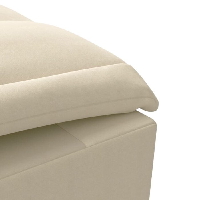 Chaise longue de massage avec traversin crème tissu – Image 6