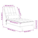 Chaise longue de massage avec traversin crème tissu – Image 8