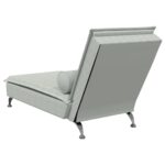 Chaise longue de massage avec traversin gris clair velours – Image 4