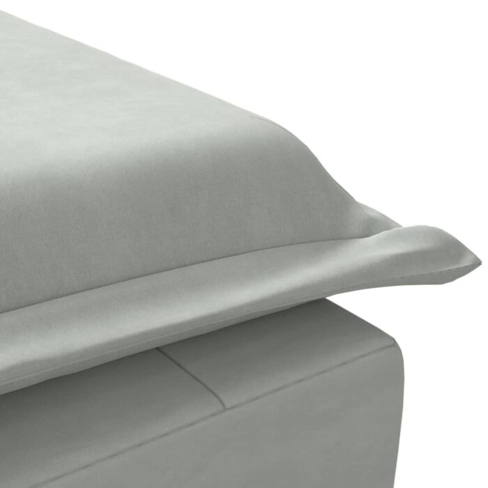 Chaise longue de massage avec traversin gris clair velours – Image 6