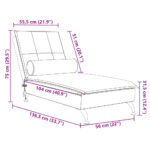 Chaise longue de massage avec traversin gris clair velours – Image 8