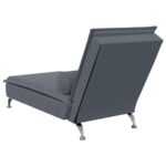Chaise longue de massage avec traversin gris foncé velours – Image 4