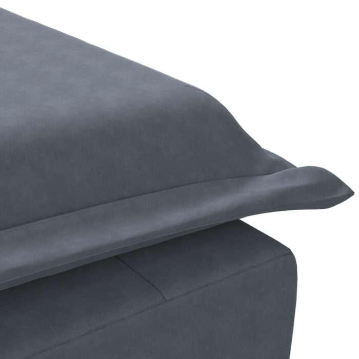 Chaise longue de massage avec traversin gris foncé velours – Image 6