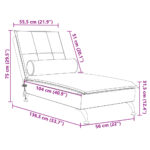 Chaise longue de massage avec traversin gris foncé velours – Image 8
