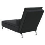 Chaise longue de massage avec traversin noir velours – Image 4