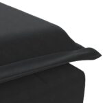 Chaise longue de massage avec traversin noir velours – Image 6