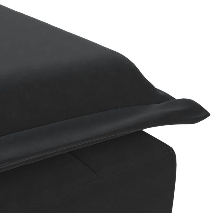 Chaise longue de massage avec traversin noir velours – Image 6