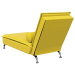 Chaise longue de massage avec traversin jaune velours – Image 4