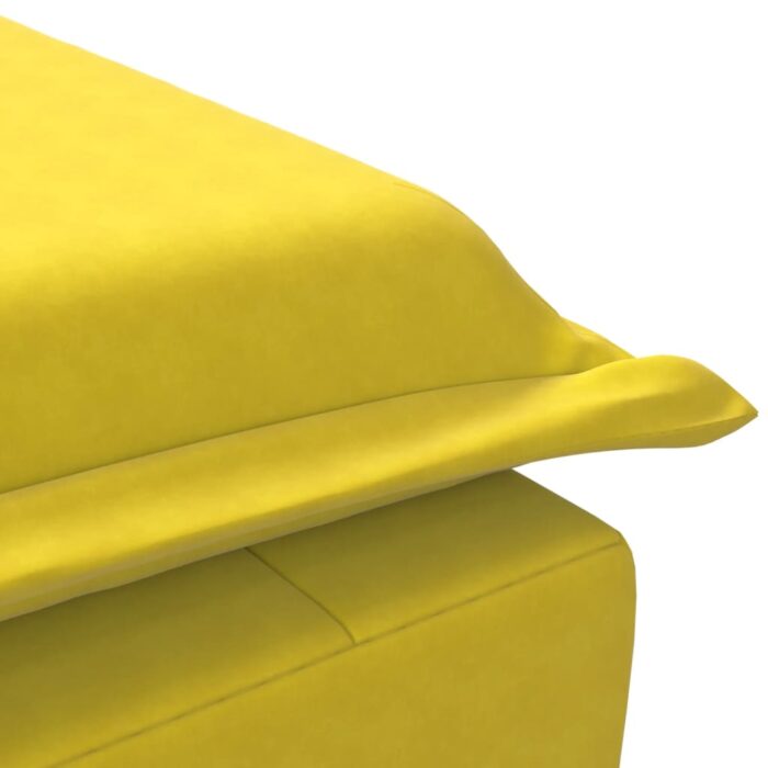 Chaise longue de massage avec traversin jaune velours – Image 6