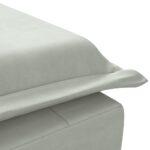 Chaise longue de massage avec traversin gris clair velours – Image 6