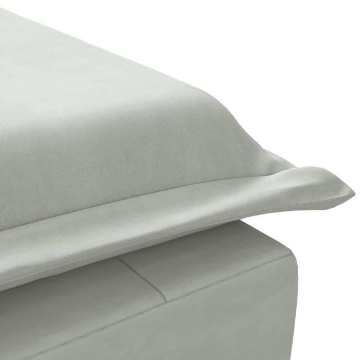 Chaise longue de massage avec traversin gris clair velours – Image 6
