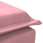 Chaise longue de massage avec traversin rose velours – Image 6