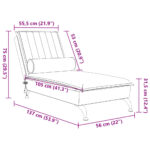 Chaise longue de massage avec traversin rouge bordeaux velours – Image 8