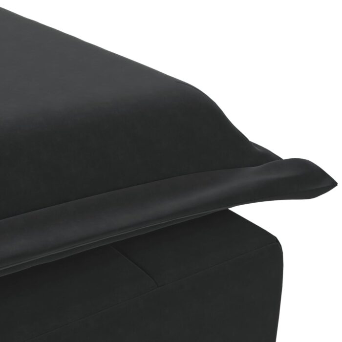 Chaise longue de massage avec traversin noir velours – Image 6