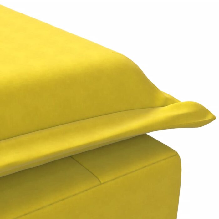 Chaise longue de massage avec traversin jaune velours – Image 6