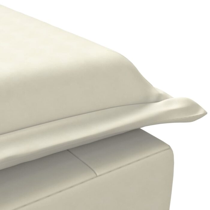 Chaise longue de massage avec traversin crème velours – Image 6